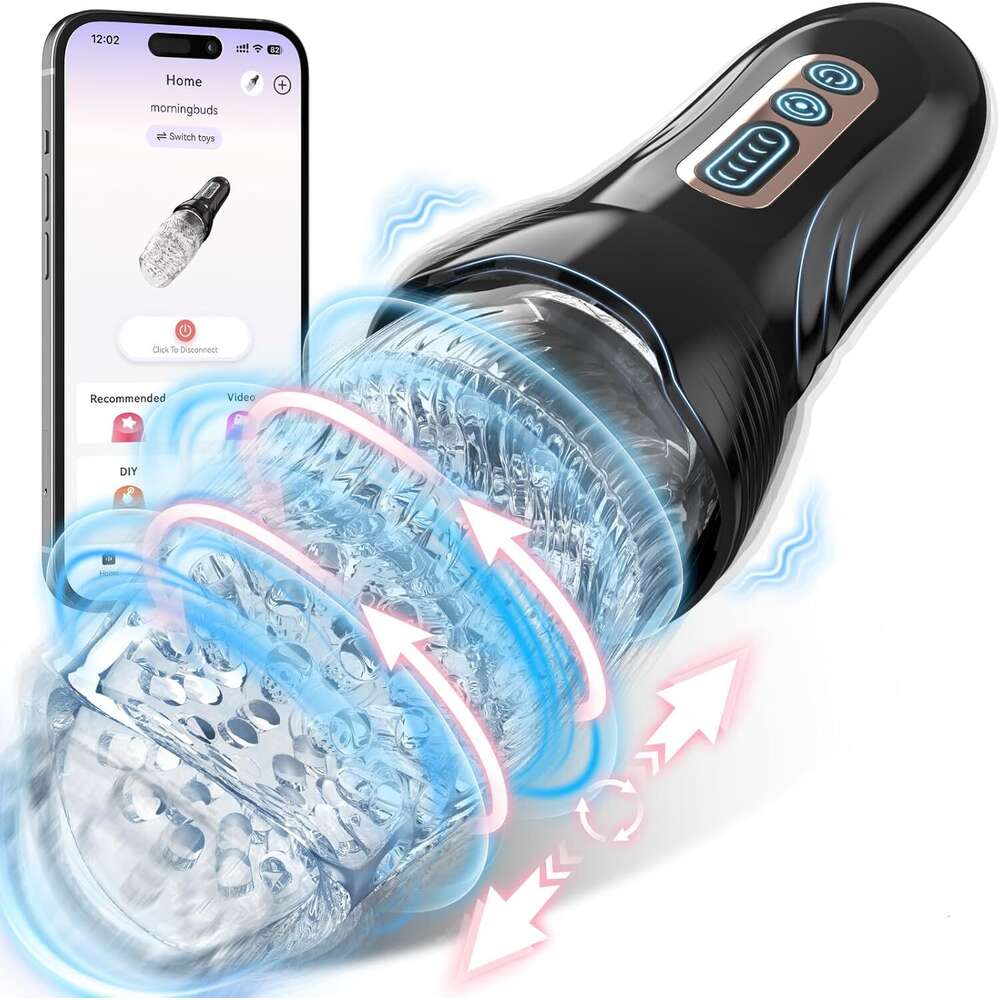 Automatic male se, Uofile male se, with 5 thrust rotations and 10 vibration modes, adult toy, men's machine, electric pocket, genital male massag