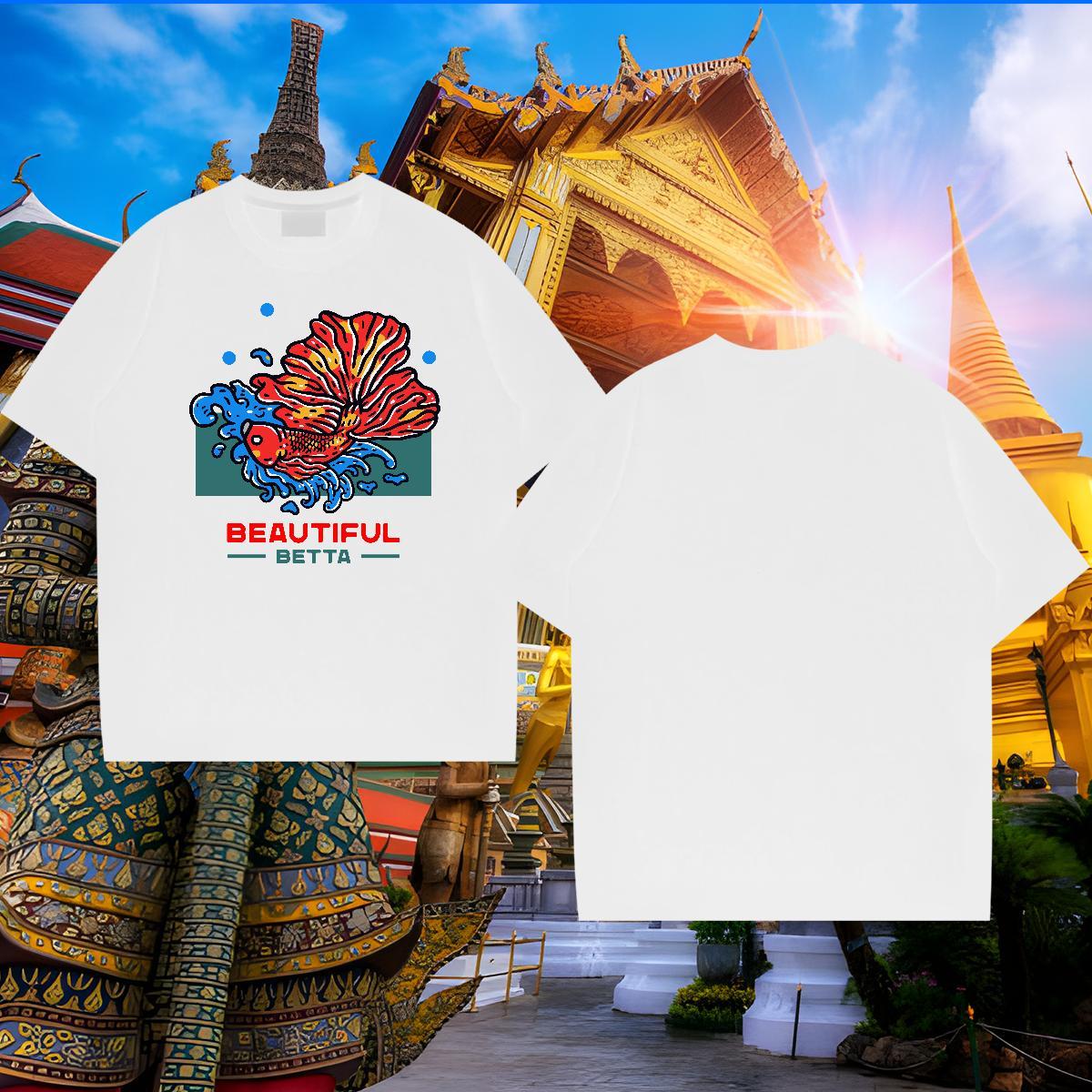 Loose Fit T shirt Breathable Crew Neck Anime Printing Street DIY Logo Oversized 230g Cotton Couples T Shirts Free Shipping Tops Tees