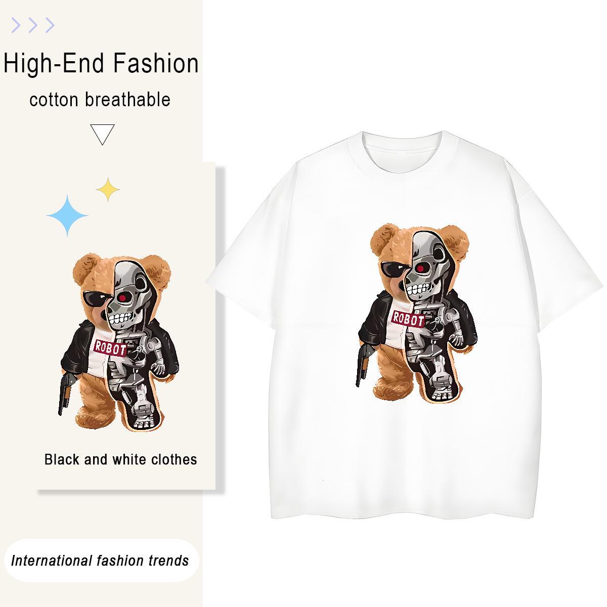 High Quality Men Tshirts Daily Wear 100% Cotton 230g Custom Big Size Short Sleeve O-Neck bear T-Shirts for Men Fashion Tee Shirt