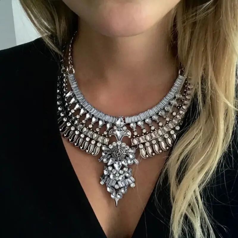 Bohemian Indian Ethnic Vintage Statement Large Collar Choker Necklace Women Fashion Maxi Long Geometric Jewelry 240813
