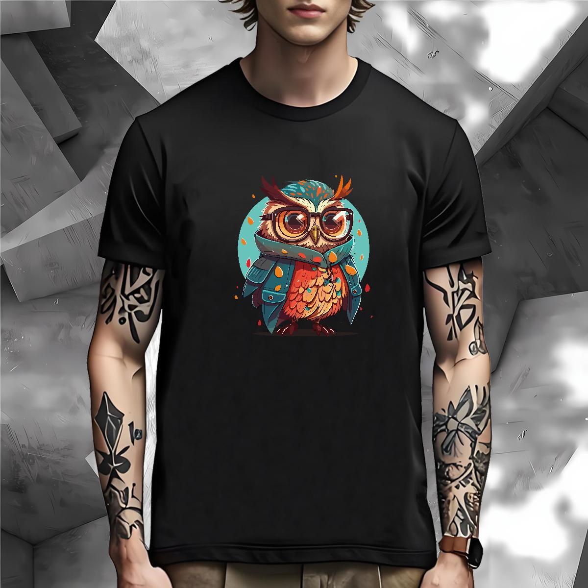 Popular T-Shirts for Men Owl Breathable Beach Custom Anime 230g 100% Cotton Couples T Shirts Stylist Clothings
