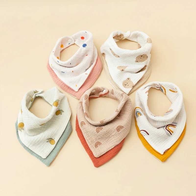 Bibs Burp Cloths 77HD Colorful Baby Bandana Drool Bibs 4-layer Baby Bibs Baby Drooling Bibs Unisex Baby Feeding Bibs for Teething Baby BandanaL4812