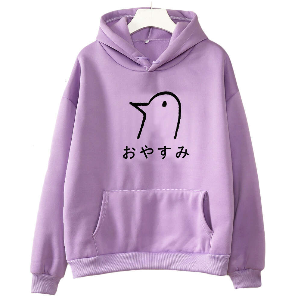 Punpun Oyasumi Duck Graphic Print Plus Size Hoodies Women Sweatshirts Haruku Autumn Winter Warm Pullover Casual Sudaderas