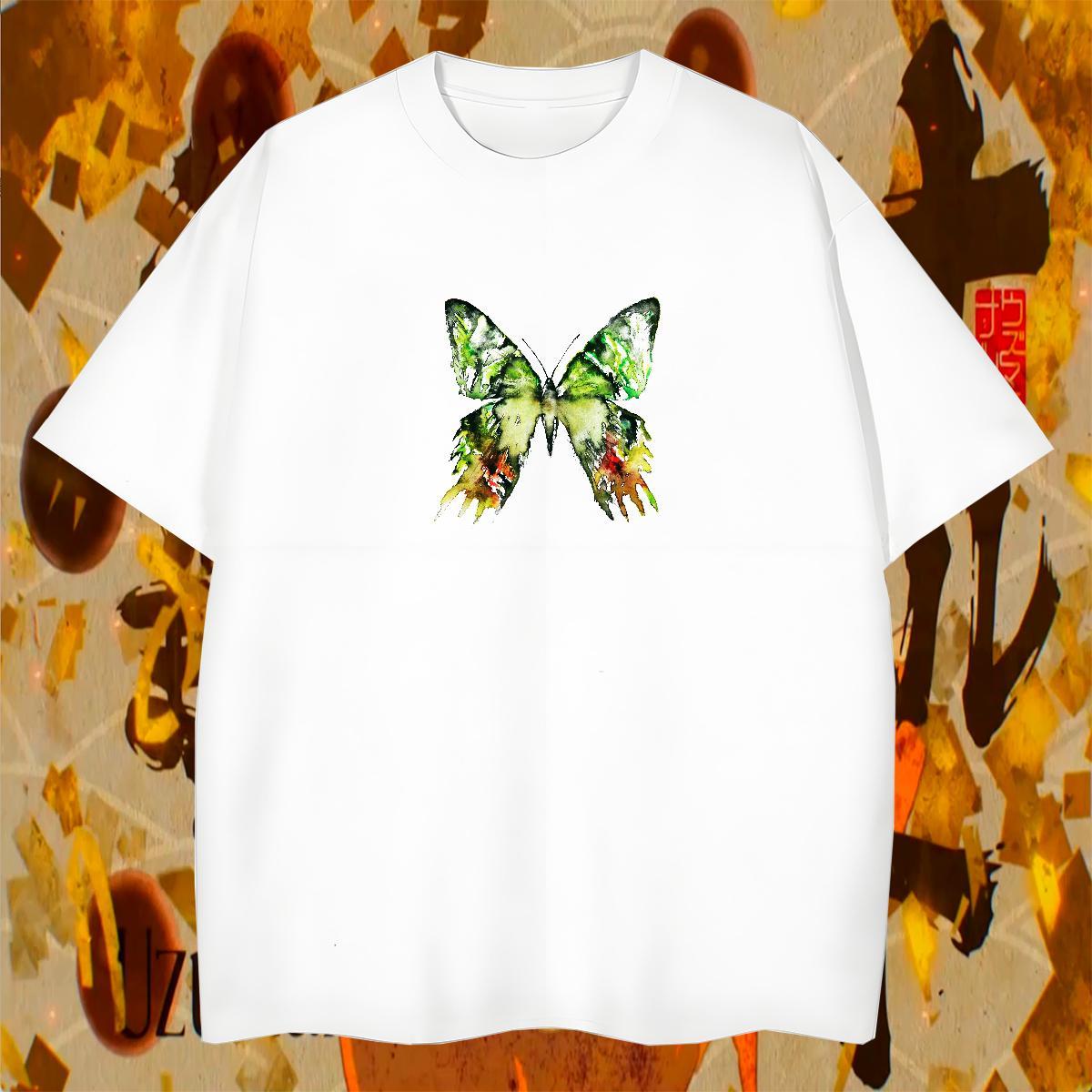 TOP Quality Mens T Shirts Butterfly Breathable Crew Neck Anime Printing Street Plus Size Custom 230g Cotton Tshirt for Man Woman Classic Casual Tees