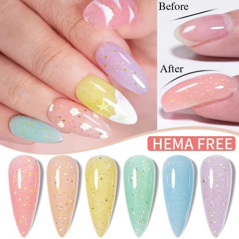 PUENTE Hema Free Extension Nail Gel Polish Crystal Sugar Colors Glitter Sequins Builder Nail Gel Semi-Permanent UV Nail VarnishM240814