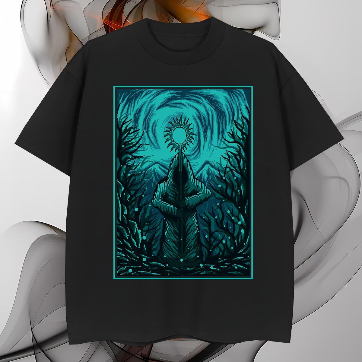 T Shirt For Man 100% Cotton 230g painting Casual Daily Wear Pure Cotton DIY Anime Couples T Shirts Stylist Cool Clothes