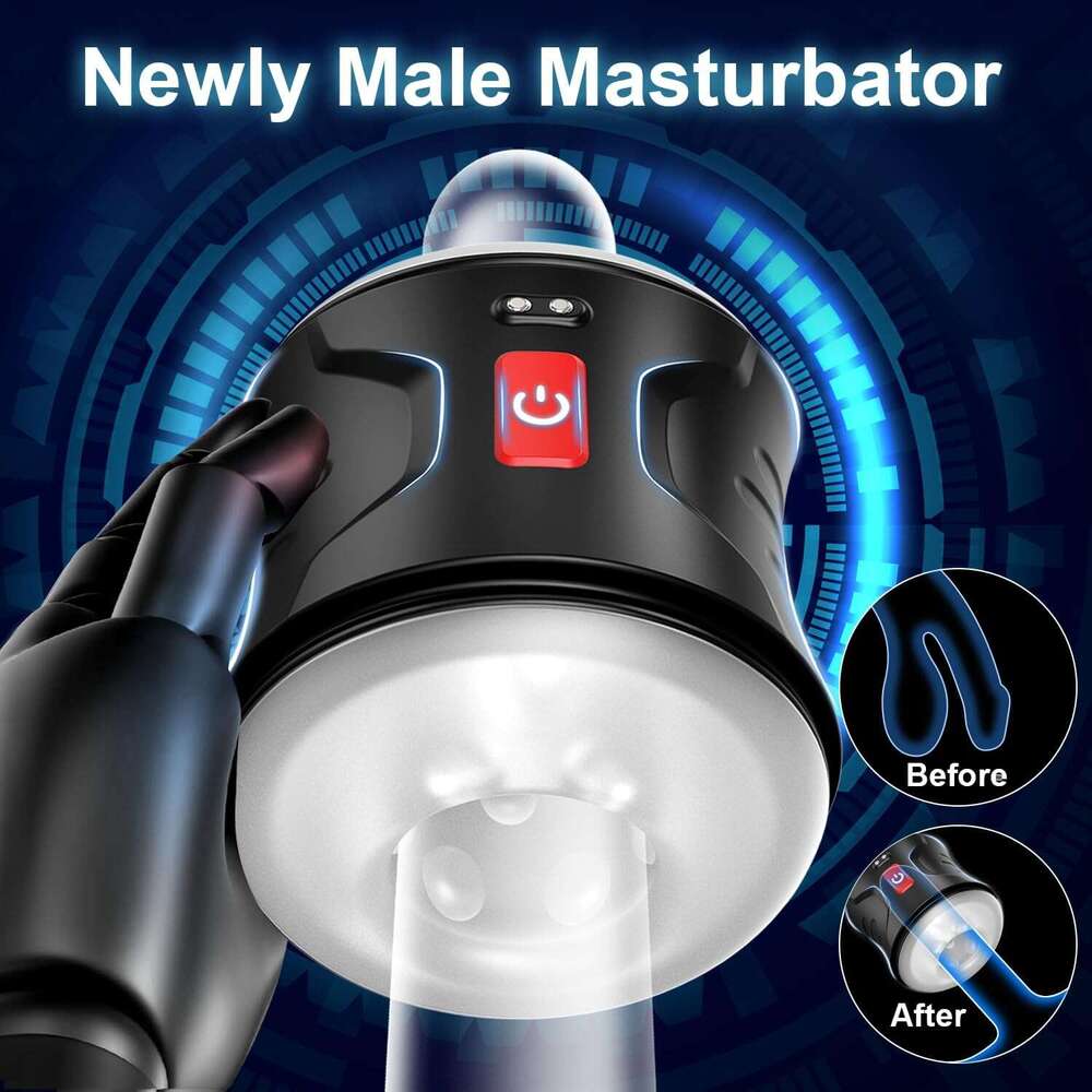 Men's sex toy, dual motor automatic male toy, with 12 vibration modes, vibration toy Strokers Glans training stimulator, men's machine adult