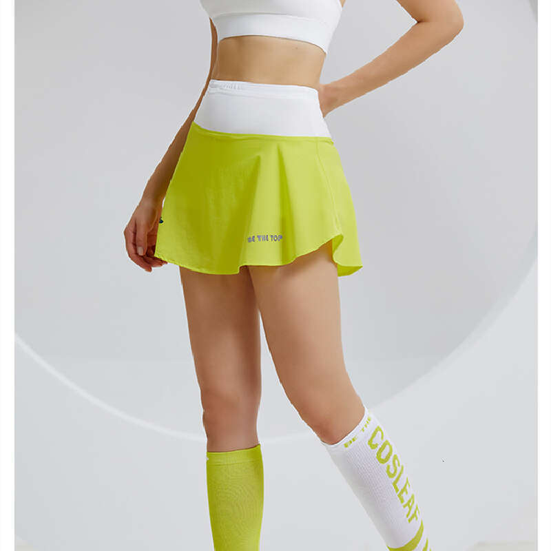 High Women Waist Double Layer Skirt Mesh Pocket Sports Golf Tennis Skirts Fiess Running Short Athletic Workout Skort s