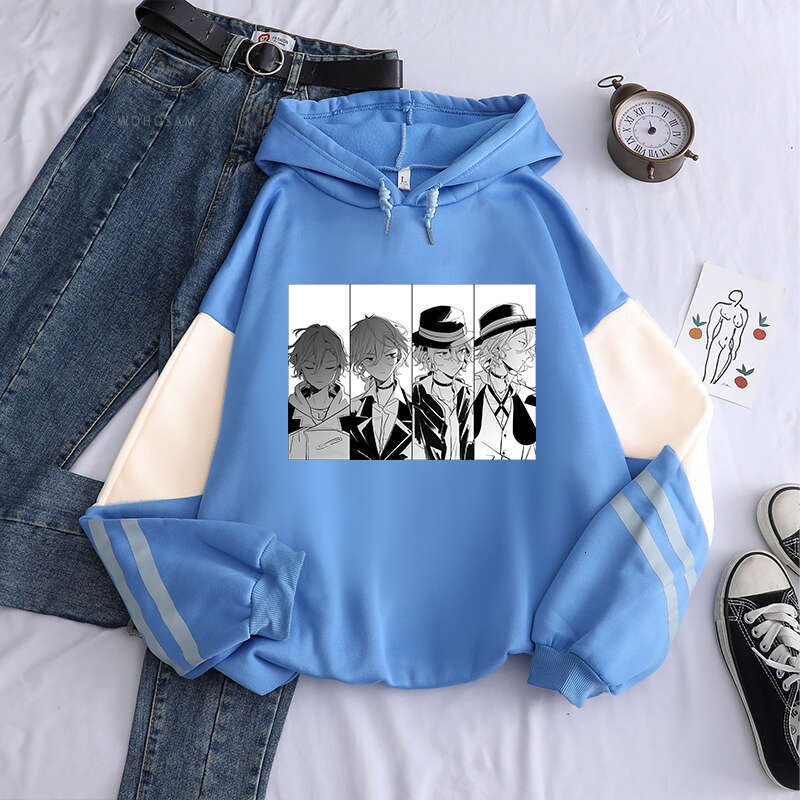 Anime Men's Bungo Stray Dogs Nakahara Chuuya Hoodies Women 90s Vintage Cartoon Shirt Spring Autumn Fleece Plus Size Sweatshirts