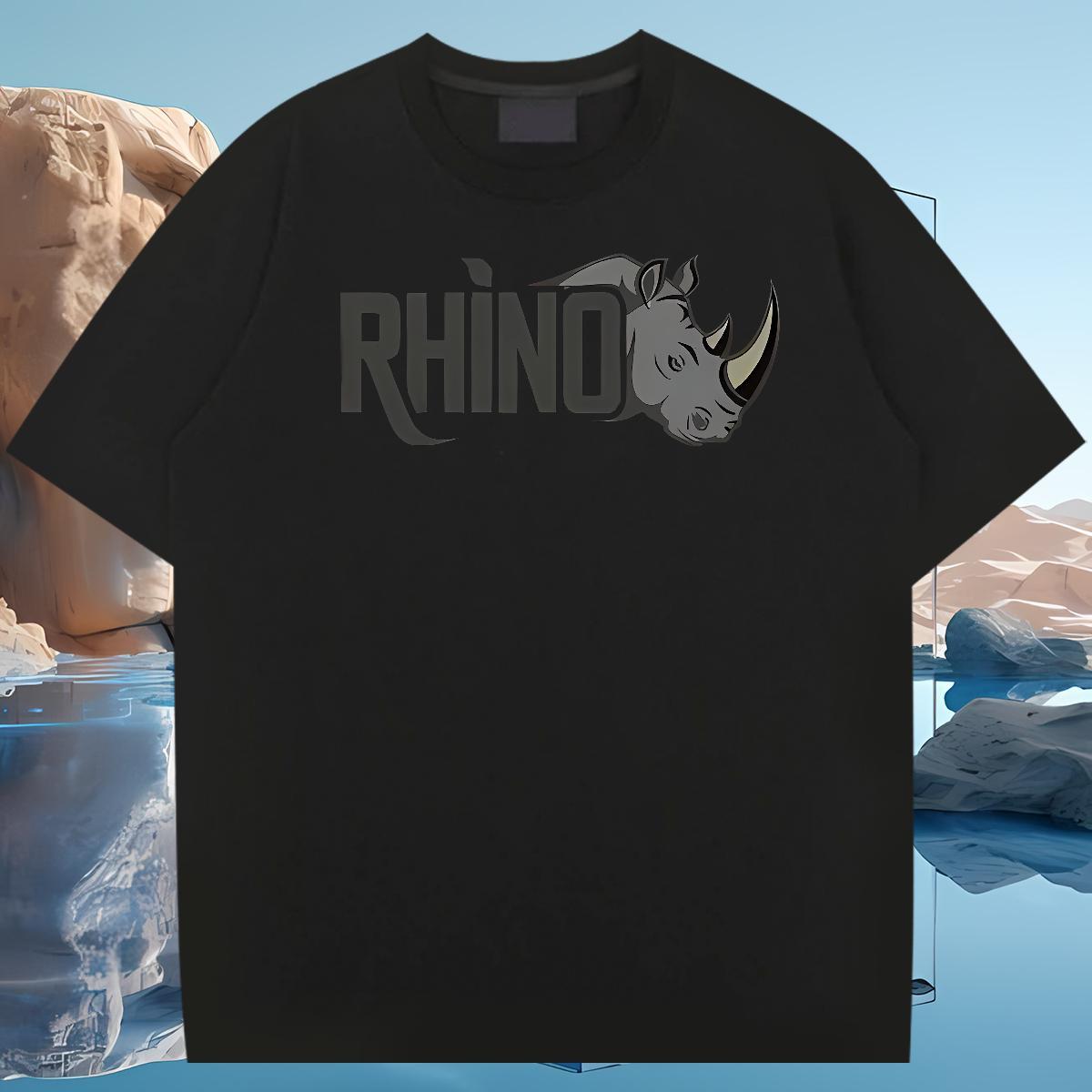 T shirt 100% Cotton 230g rhinoceros Sport Breathable Soft Custom Printing Mens Tshirts Casual New Brand Tops Shirt