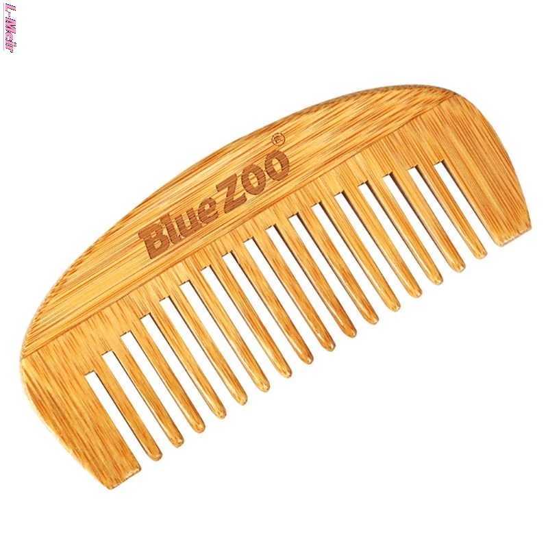 12cm long mini portable natural bamboo and wood hair comb curled crescent shaped anti-static health comb styling tool W240813