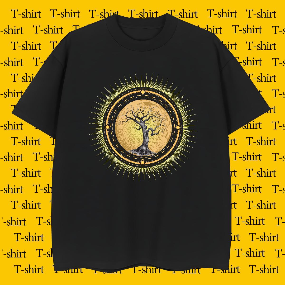 Mens T Shirts 100% Cotton 230g tree Spring Summer Crew Neck Black White Men Tops Tees Designer Fashion Unisex Tee Shirt
