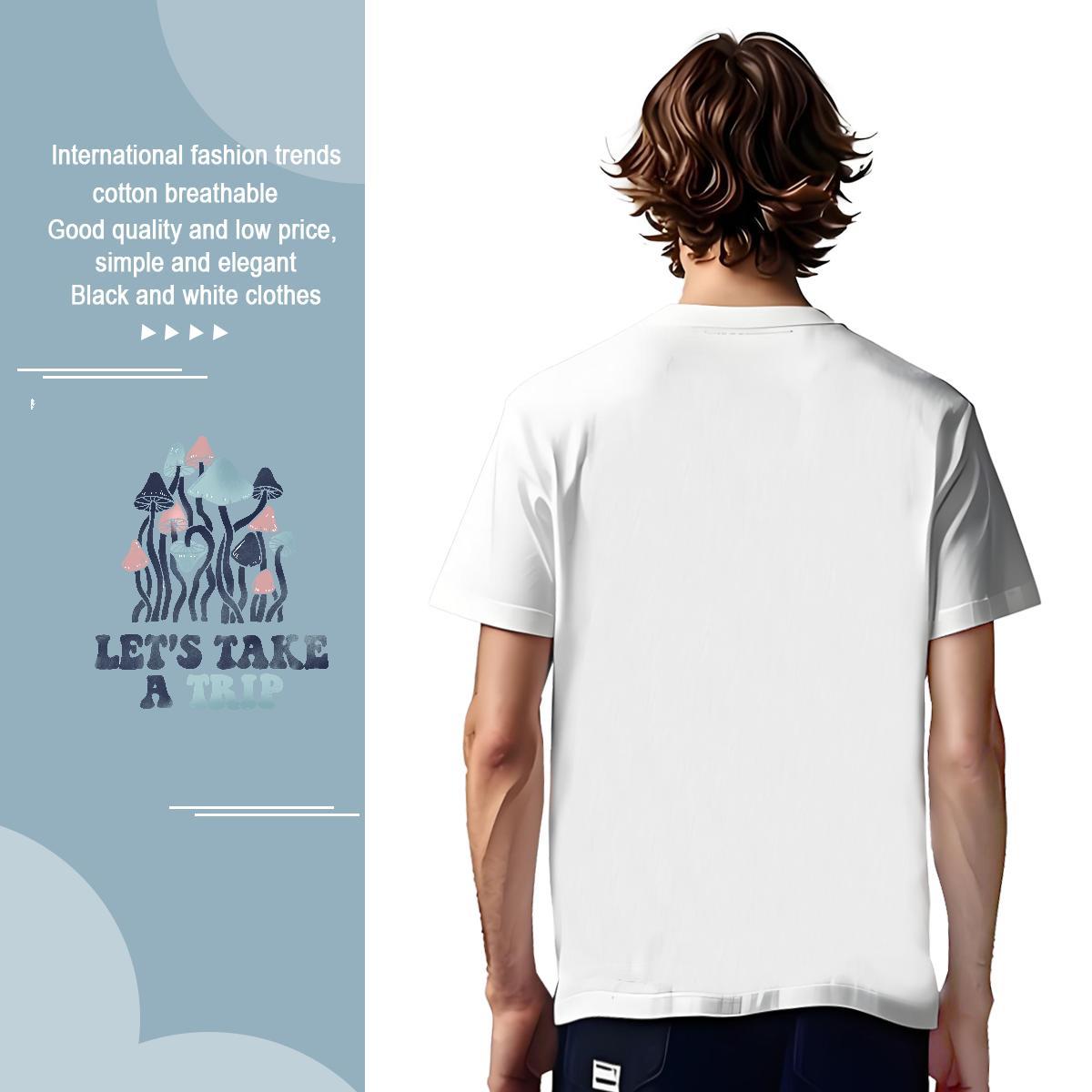 Men T Shirts 230g Cotton mushroom Street Breathable Soft Anime Tshirt for Man Woman Stylist Popular Wear
