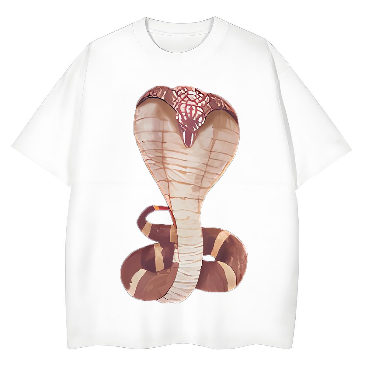 Cool Design Mens Tshirts Casual 100% Cotton 230g Anime Print Crew Neck Breathable snake Man T Shirts 2024 DIY Wear