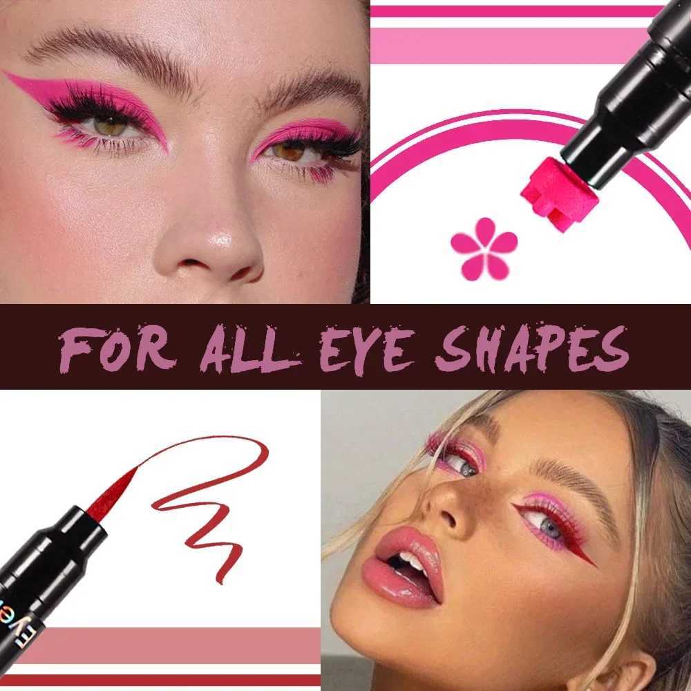 4pcs Double Head Waterproof Liquid Eyeliner Moon Star Heart Shapes Tattoo Stamp Quick To Dry Eye Liner Pencil Makeup Tool Y240813