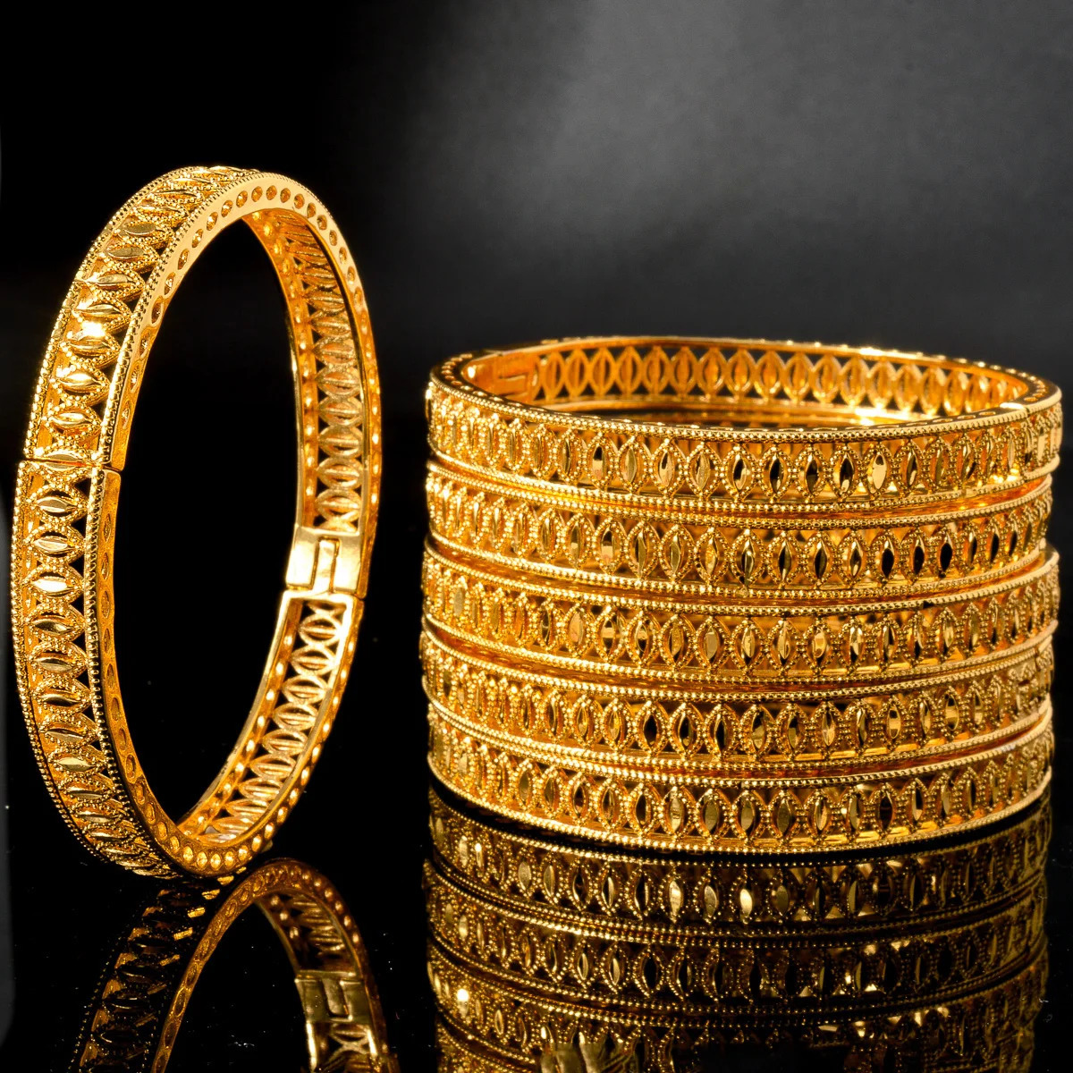 7MM Dubai Bangle 18K Gold Plated Bracelets Indian African Hard Bracelets For Wedding Party Hand Jewelry 240809