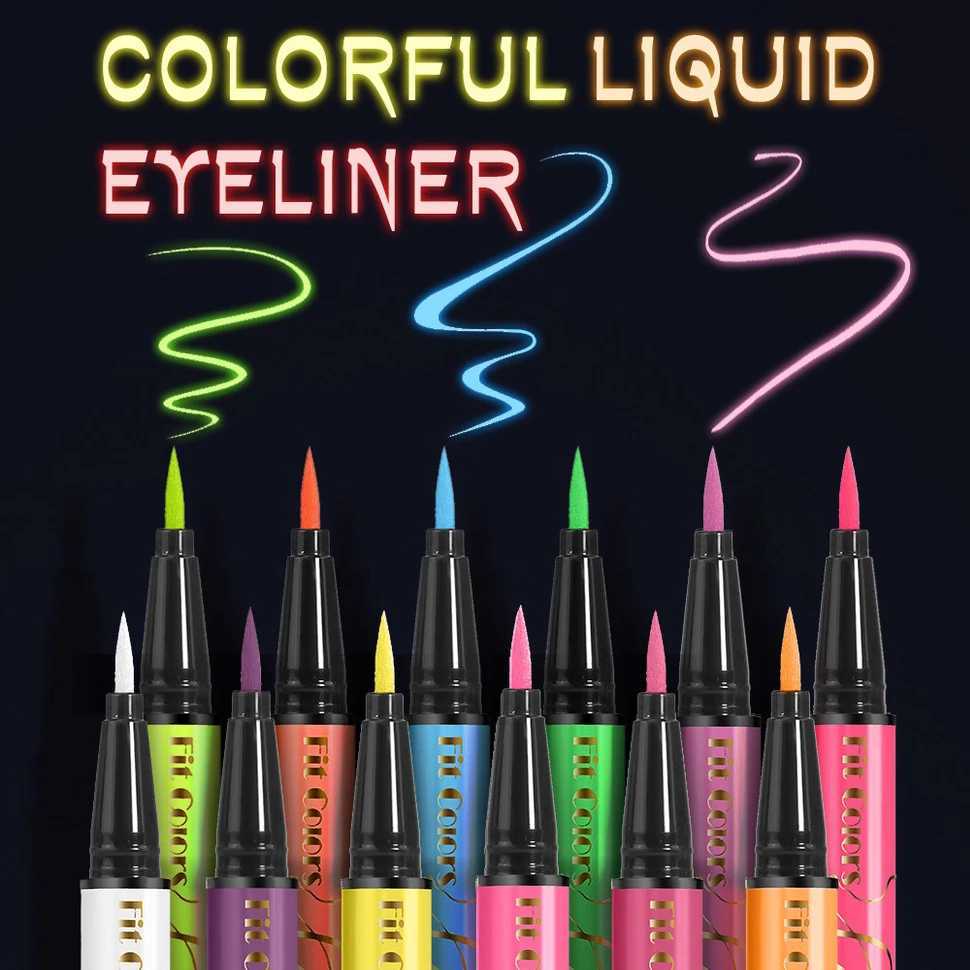 UV Fluorescent Eyeliner Pen Liquid Green Yellow Pink Orange Colorful UV Light Neon Eye Liner Face Body Paint Pen Festival Makeup Y240813