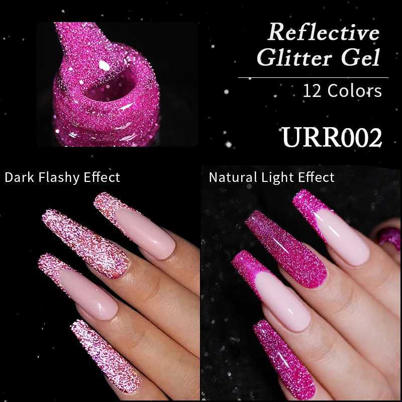 UR SUGAR 7.5ML Sparkling Reflective Glitter Gel Nail Polish Champagne Gold Sliver Manicure Semi Permanent UV Varnish Nail ArtM240814