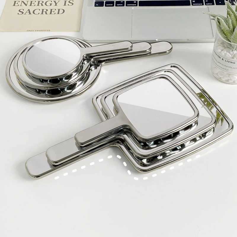 Portable handheld mirror liquid square circular makeup mirror eyelash extension makeup mirror with handle beauty tool W240813