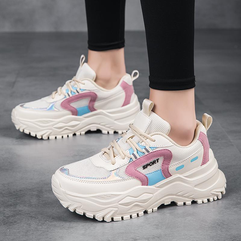 Ddmyoutdoor Autumn New Korean Edition INS Dad Student Running Sports Female Versatile Little White Shoes Outdoor