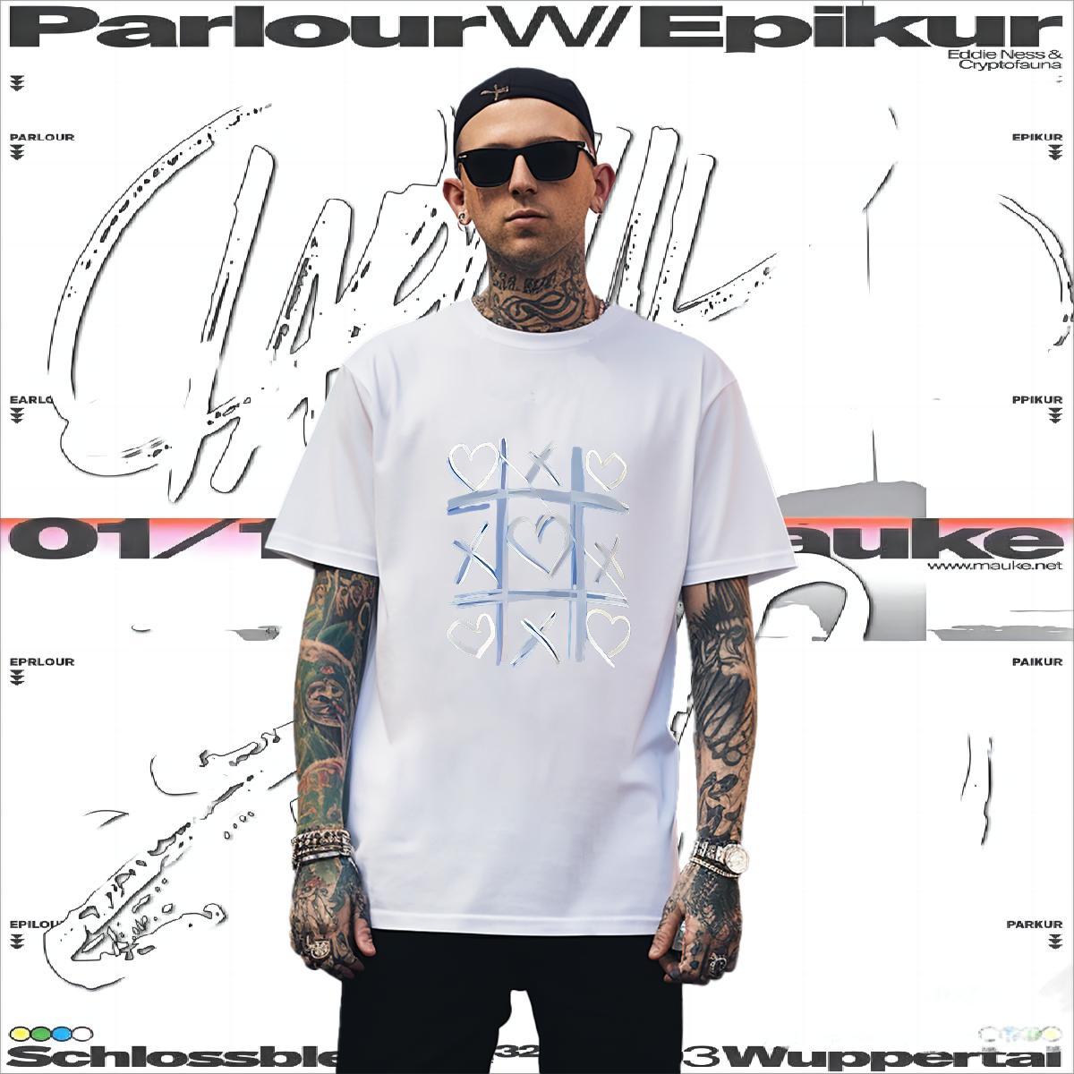 T-Shirts for Men 230g 100% Cotton heart Daily Wear Breathable Short Sleeve Anime Tshirts Fashion Design Unisex Polos
