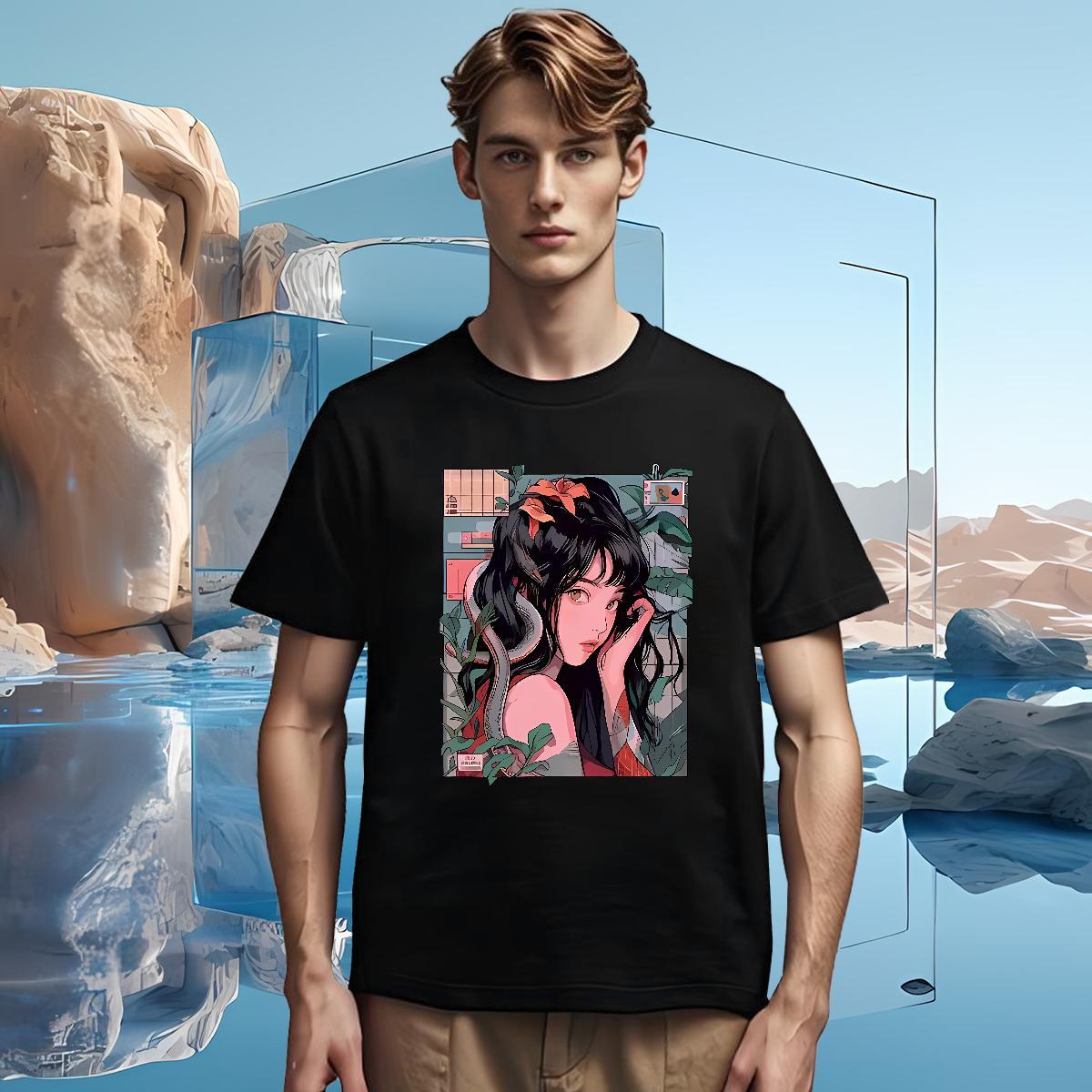 T Shirts Men 230g Pure Cotton women Casual Daily Wear Breathable Short Sleeve Cartoon Printing L-4XL Tshirts New Designer Loose Tees Shirts