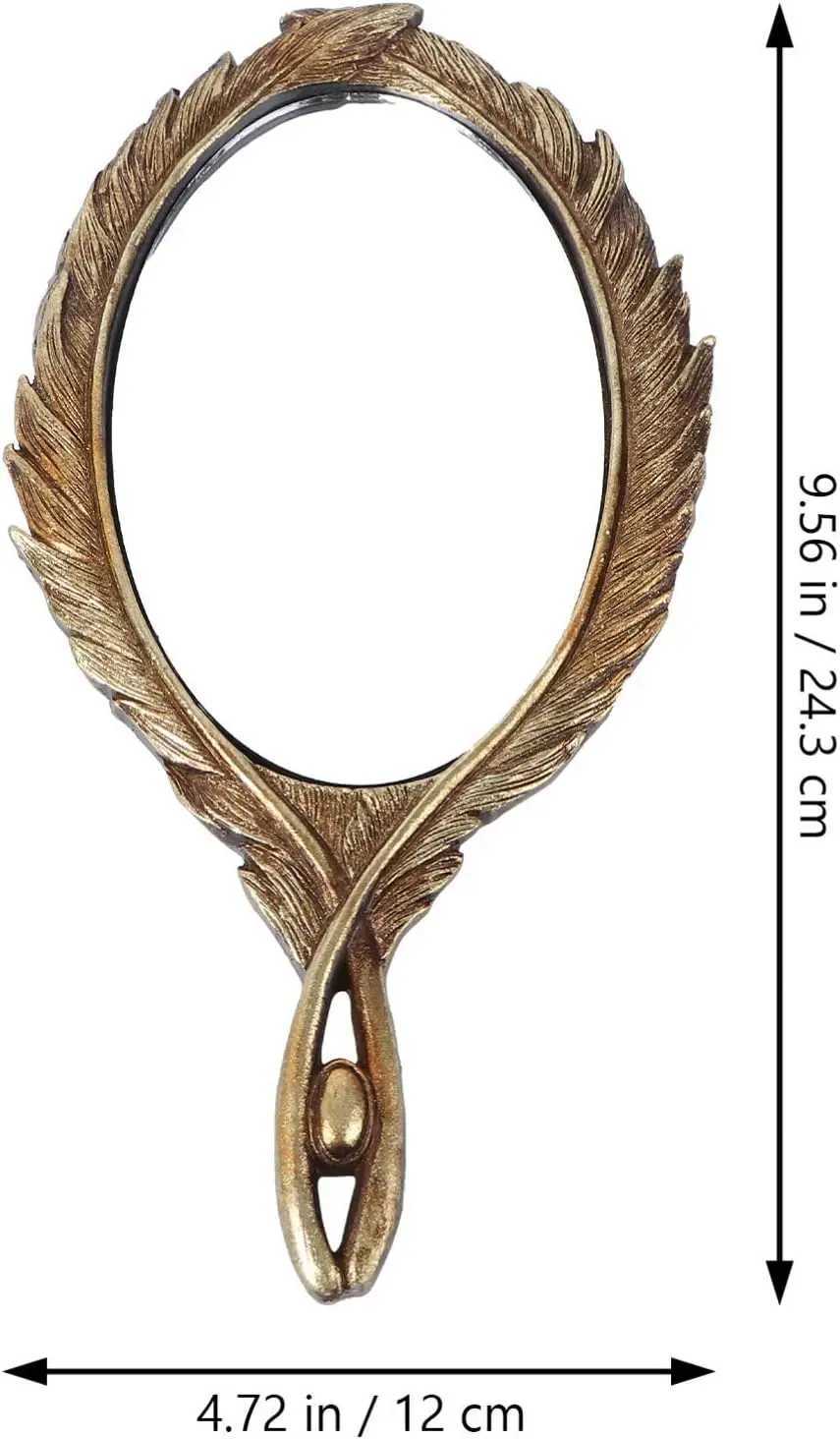 Vintage hand mirror Baroque antique decorative hand mirror portable makeup mirror personal princess makeup mirror W240813