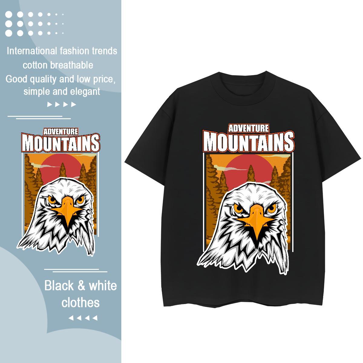 Brand T Shirts Men eagle O Neck Short Sleeves Street Wear Black Oversized 230g 100% Cotton Couples T Shirts New Arrival Tops