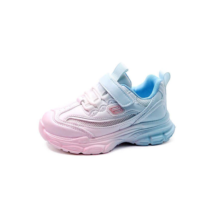 Sneakers Girls 2024 autumn new sports shoes medium and large childrens soft sole anti slip dad shoes boys gradient student versatile shoes H240805