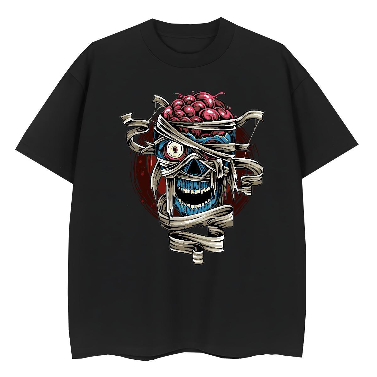 Brand Man T Shirts Halloween Breathable Short Sleeve Casual Cartoon Printing L-4XL 230g Cotton Men Clothes T-Shirt Fashion New Tops