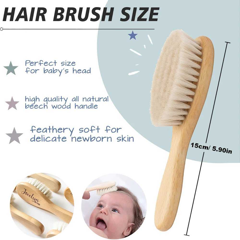Personalized baby hair brush customized animal named wooden baby hair brush ideal for birth/baptism/birthday baby shower gift W240813