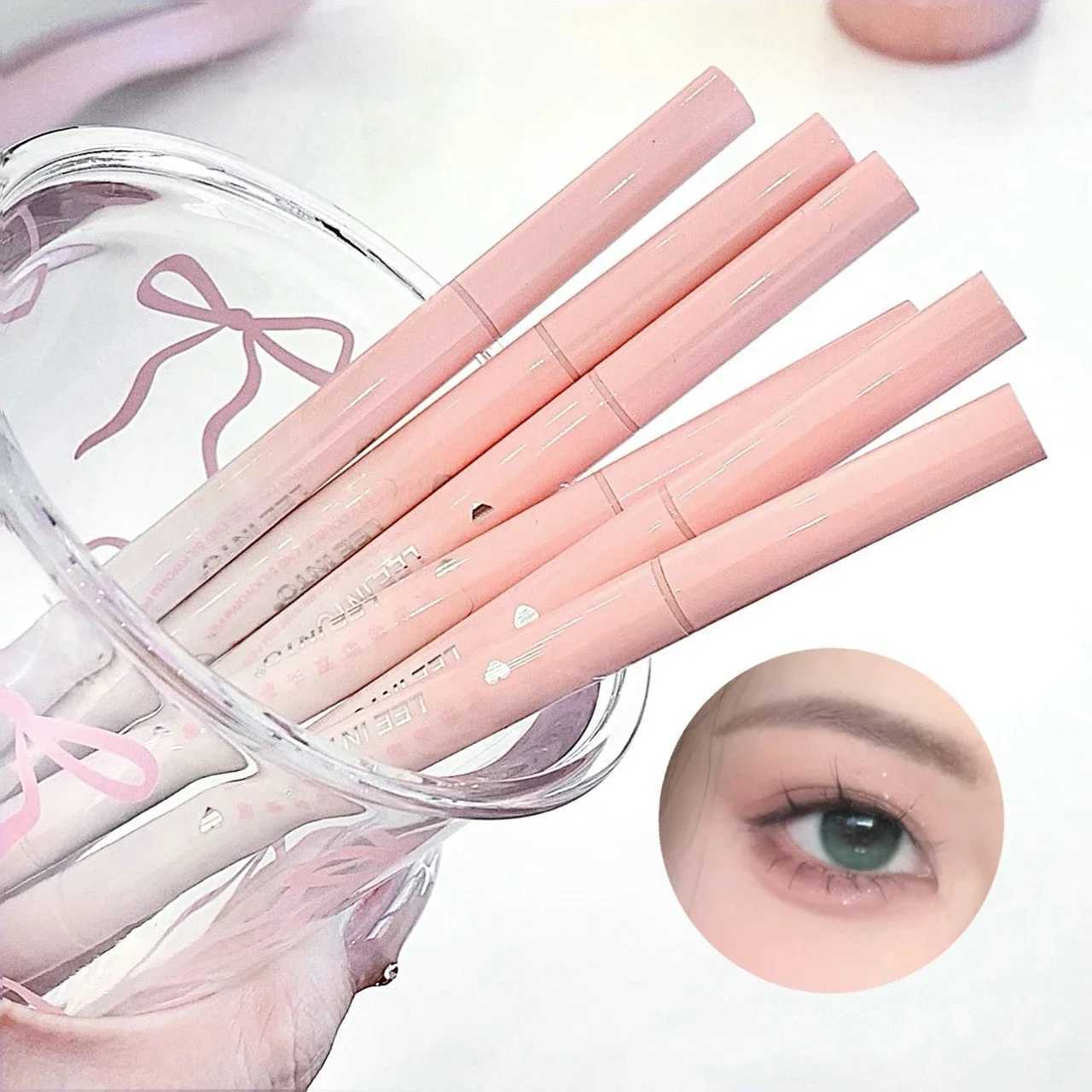 Double-head Silkworm Pen Outline Eyeliner Lip Nose Contouring Gel Matte Natural Eyelid Lower Pen Highlight Brighten Face Makeup Y240813