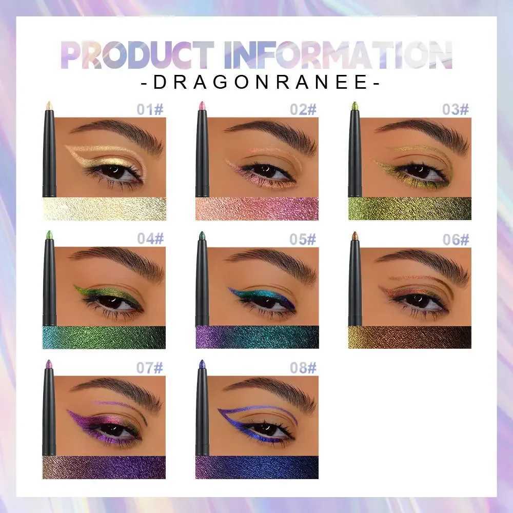 Glitter Metallic Eye Shadow Liner Pencil Waterproof Shiny Chrome Eyeliner Pearl Green Gold Purple Lying Silkworm Pen Makeup Tool Y240813