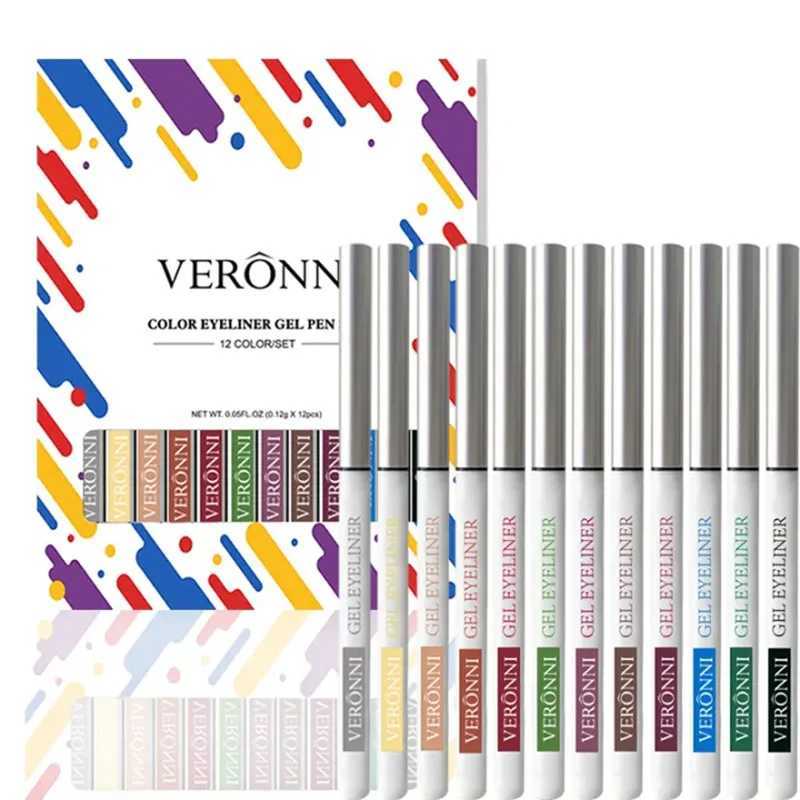 12pcs/Set Ultra Thin Silky Matte Liquid Eyeliner Waterproof Non Smudging Lasting Lying Silkworm Eye Liner Eyes Makeup Y240813