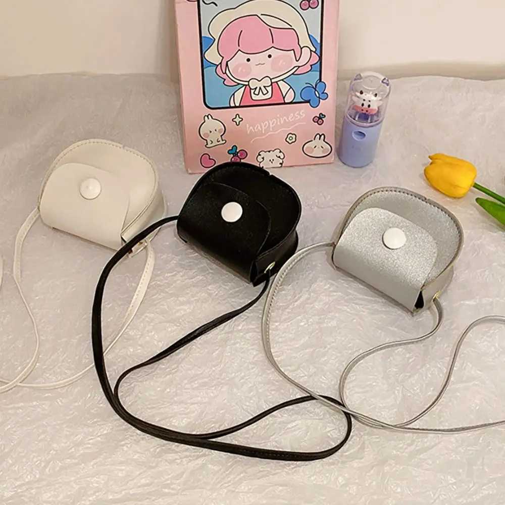 Childrens cross body bag PU leather solid color chain wallet shoulder bag Korean style mini cute handbag W240813