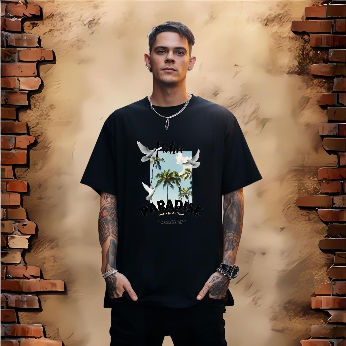 Man T Shirts 230g Pure Cotton tree Hip Hop Breathable Soft Anime Men Tees Fashion Designer Classic Polos