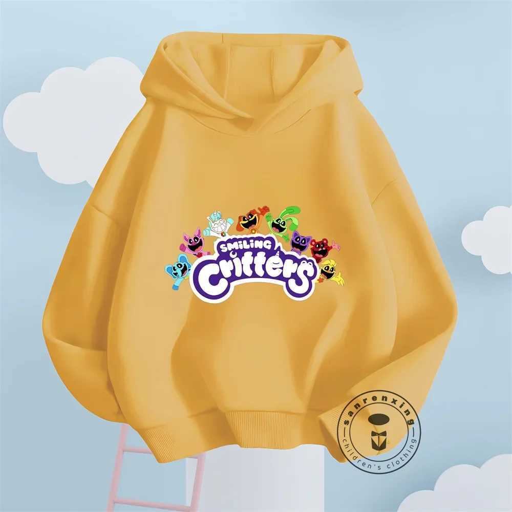 Spring and Autumn Game Smiling Critters Hoodie Kids Cartoon Catnap Clothes Baby Boys Long Sleeve Sweatshirt Toddler Girls CoatsY240814