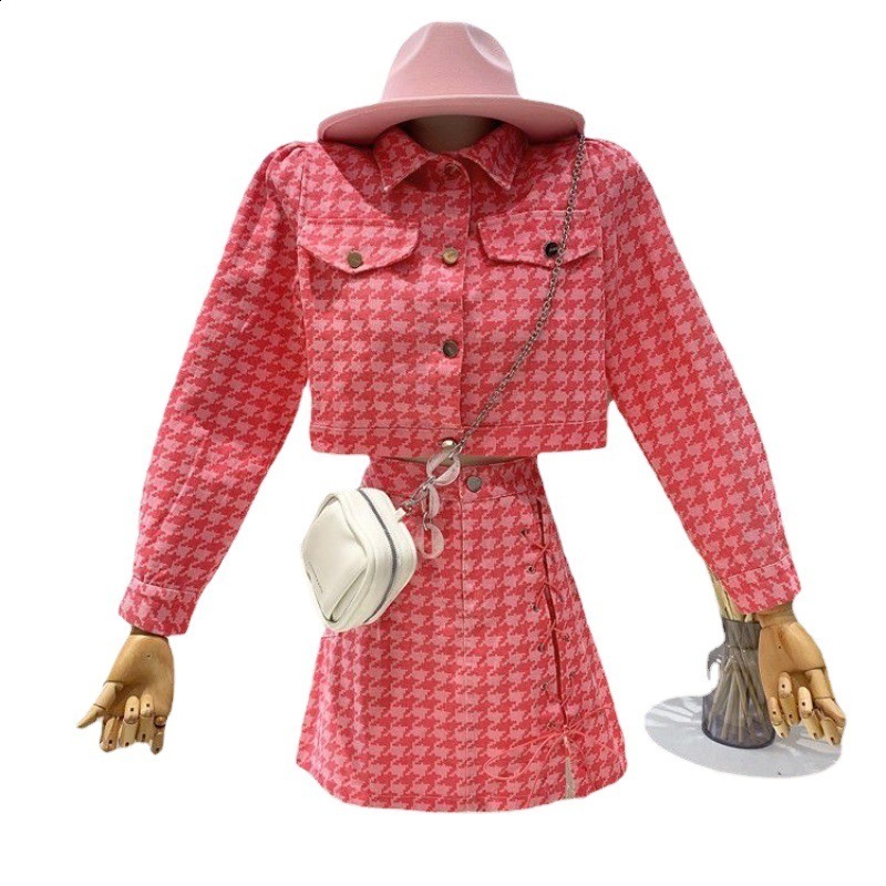 Women Fashion Frayed Hem Tweed Cropped Jacket Coat Vintage Long Sleeve Snapbutton Female Outerwear Chic Tops 230309