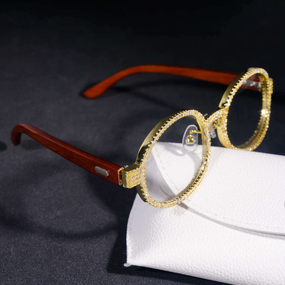 Iced out men Glasses Classic Style hip hop moissanite Dia glasses sier fashion accessories pass dia tester