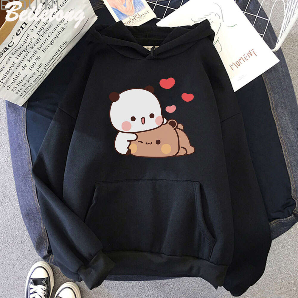 Panda Cute Bear Cartoon Men Women Couple Hoodies Long Sleeve Bubu Dudu Plus Size Sweatshirt Haruku Boy And Girl Streetwear