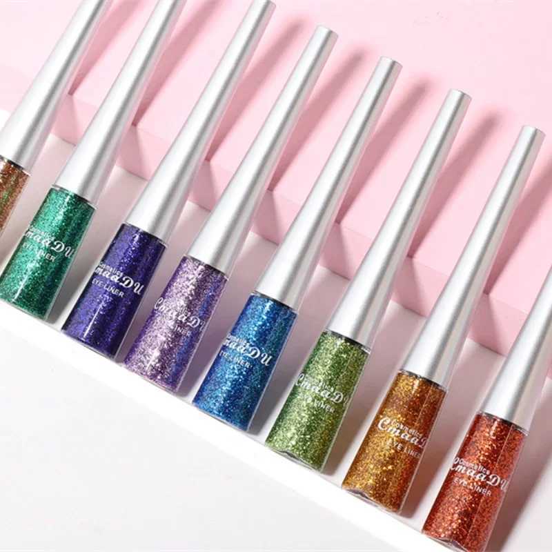 1PC Liquid Shiny Eye Liners Pigment Silver Green Gold Glitter Professional Waterproof Eyeliners Beauty Cosmetics Women Makeup Y240813