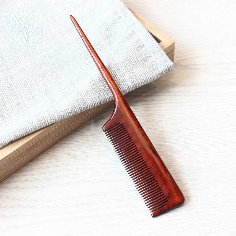 Wooden comb anti-static natural sandalwood comb portable hair salon mouse tail brush hair styling tool hair care hair comb W240813