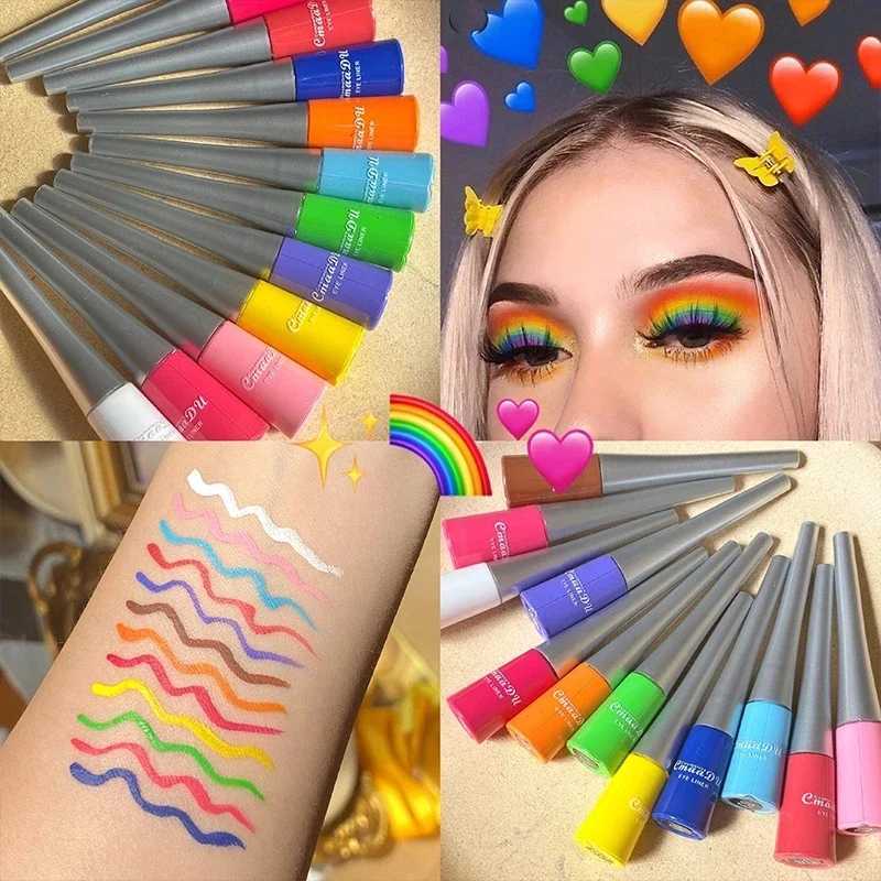 Liquid Blue Eyeliner Pencil Ultra-thin Long Lasting Quick Dry Smooth Rainbow Colorful Eye Liner Waterproof No Blooming Cosmetics Y240813