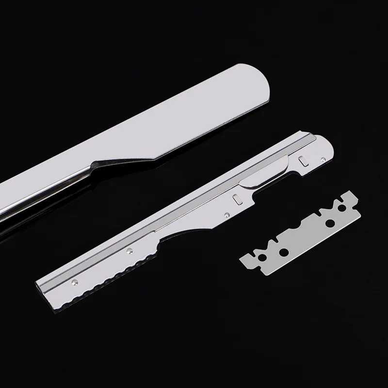New Beard Trimmer Stainless Steel Straight Edge Razor ABS Handle Mens Manual Folding Shaver Barber Shop Shaving Tools Y1024M240814