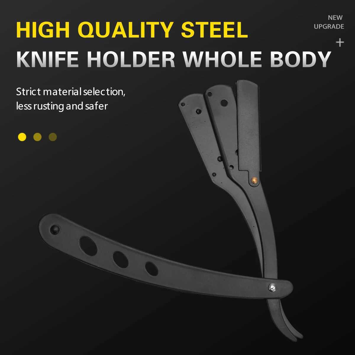 Barbershop Manual Shaver Straight Razor Rack Salon Men Stainless Steel Barber Folding Shaving Beard Professional Styling ToolsM240814