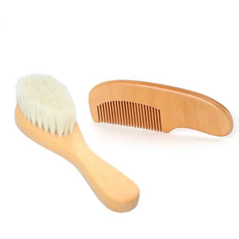 2 wooden baby hair brushes combs soft baby bath brushes hair cleaning body friendly baby protection shower baby care tools W240813