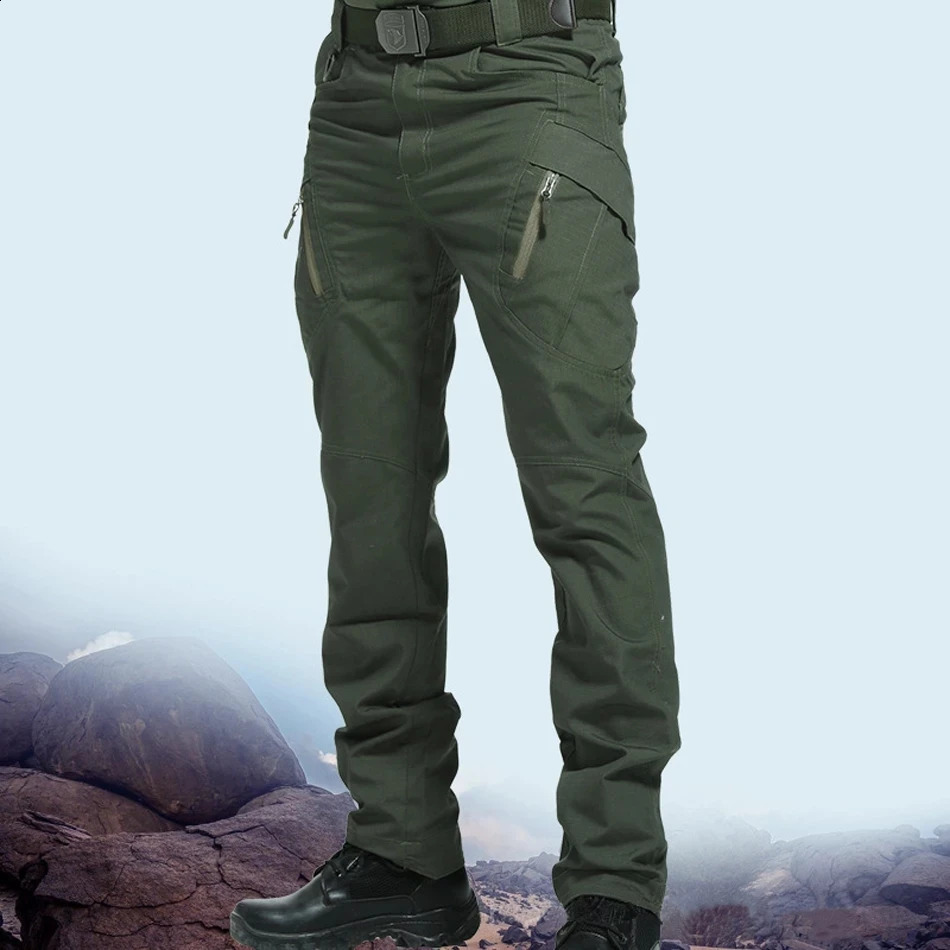 Tactical Pants Men Elastic Outdoor Military Army Trousers Men Multi-Pocket Waterproof Wear Resistant Casual Cargo Pants 240812