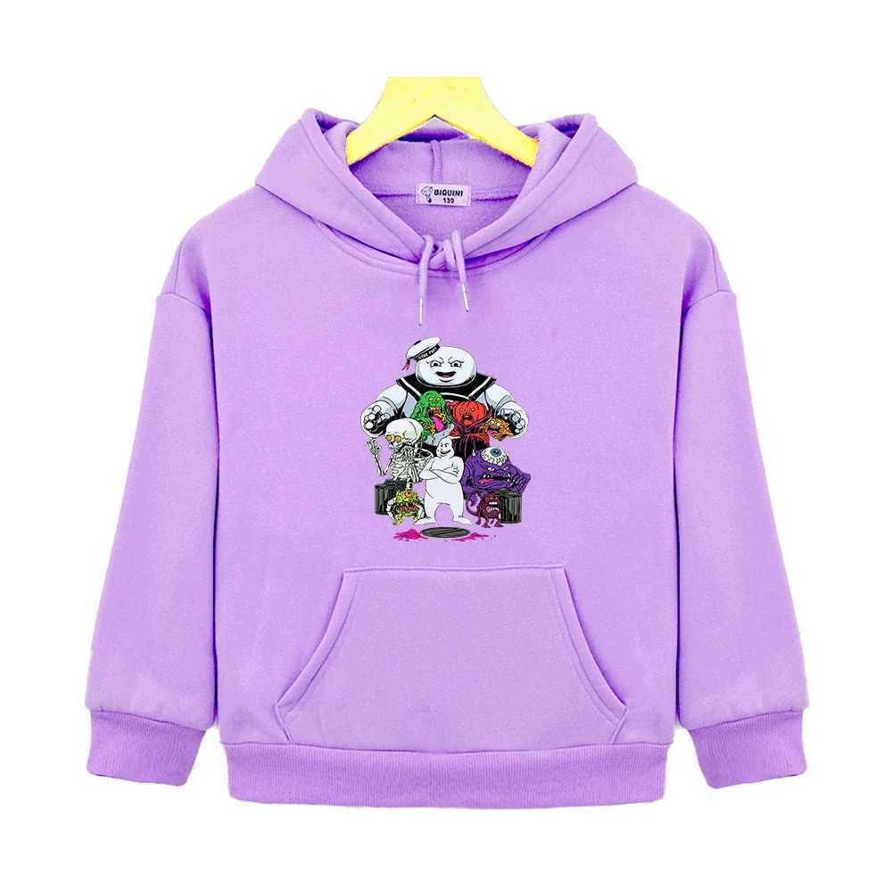Kids Clothes Girls Ghostbusters Pullover Hoodie Children Clothing for Boys Cartoon Unisex Hooded Sweatshirts Streetwear CasualY240814