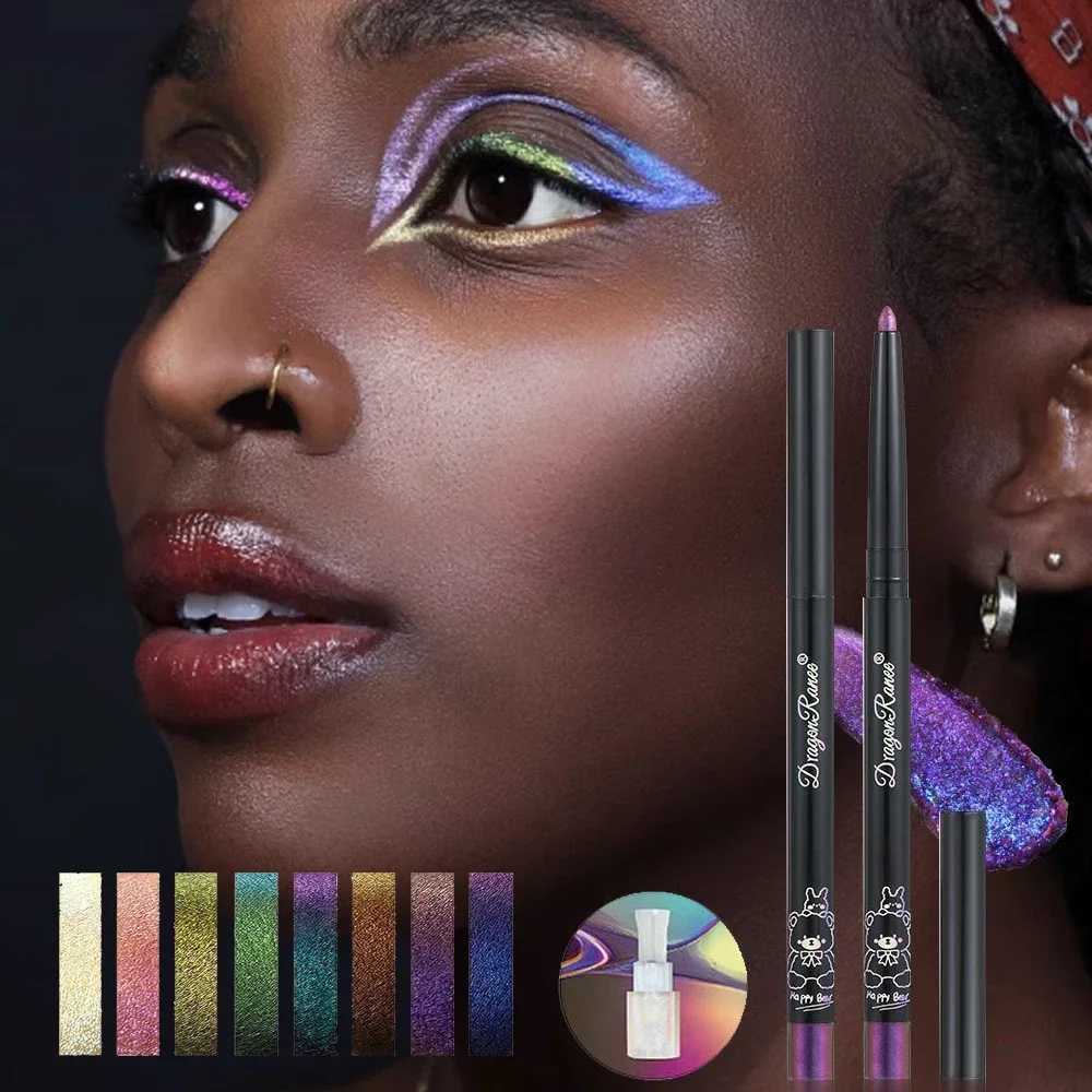 Glitter Metallic Eye Shadow Liner Pencil Waterproof Shiny Chrome Eyeliner Pearl Green Gold Purple Lying Silkworm Pen Makeup Tool Y240813
