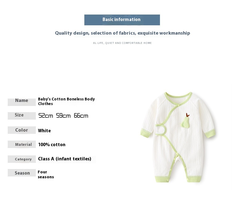 Newborn onesie baby boneless ha clothing autumn and winter pure cotton newborn monk clothing climbing clothing male and female baby spring and autumn 